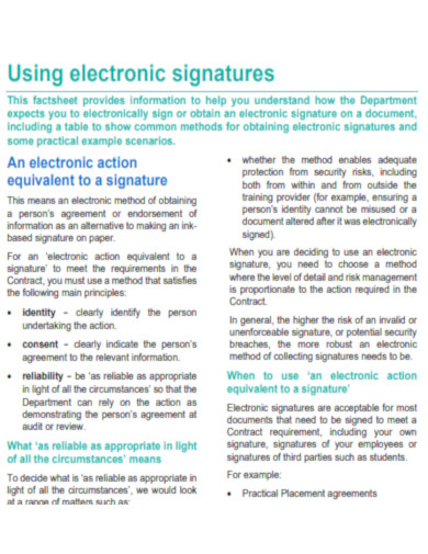 Using electronic signatures
