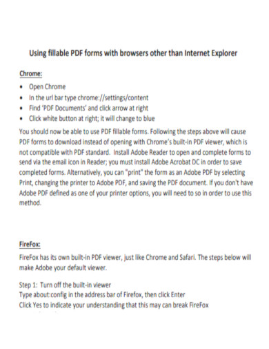 Using fillable PDF forms with browsers