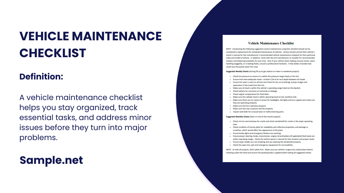 vehicle maintenance checklist