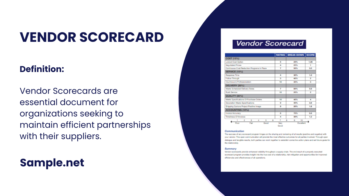 vendor scorecard