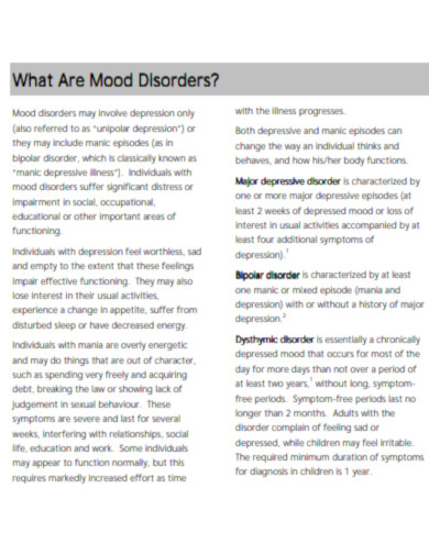 What Are Mood Disorders