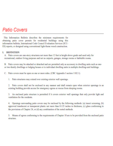 What is Patio Cover Plan