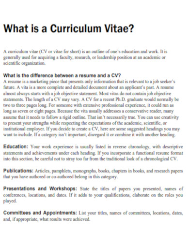 What is a CV