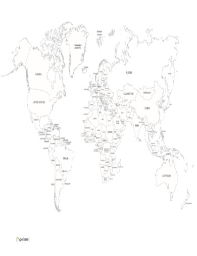 World Map Activity Sheet