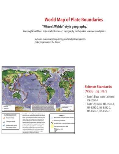 World Map of Plate Boundaries