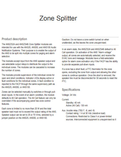 Zone Splitter