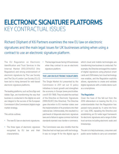 electronic signature platforms