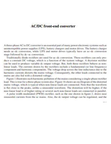 ACDC Front End Converter