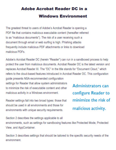 Adobe Acrobat Reader DC in a Windows Environment