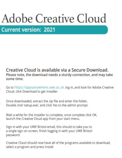 Adobe Creative Cloud Current Version