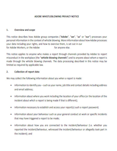 Adobe Whistleblowing Privacy Notice
