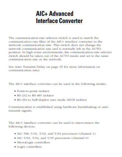 Advanced Interface Converter