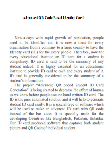 Advanced QR Code Based Identity Card