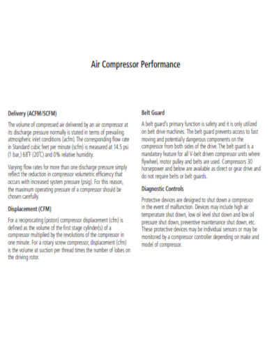 Air Compressor Performance