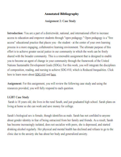 Annotated Bibliography Assignment Case Study