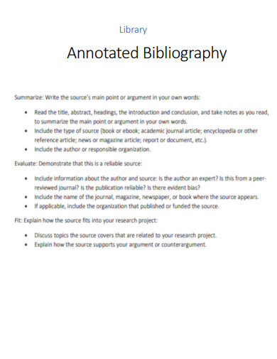 Annotated Bibliography Library