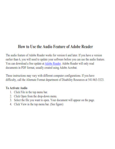 Audio Feature of Adobe Reader