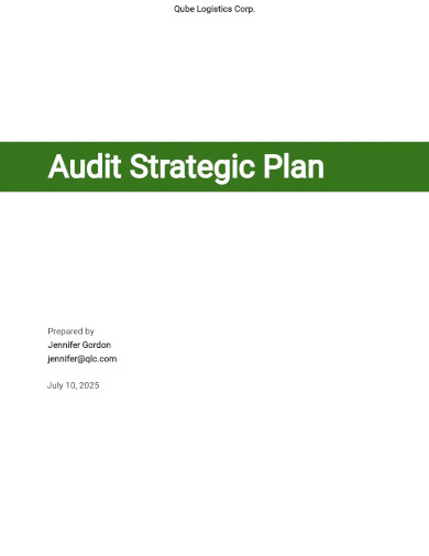 Audit Strategic Plan Template