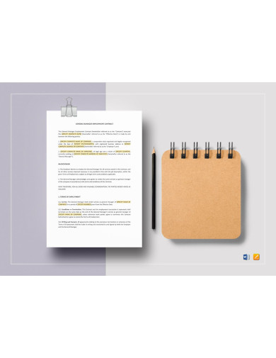 Basic General Manager Employment Contract Template