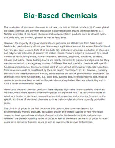 Bio Based Chemicals