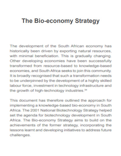 Bio economy Strategy