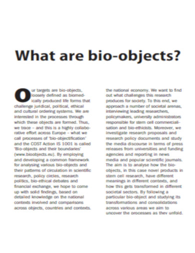 Bio objects