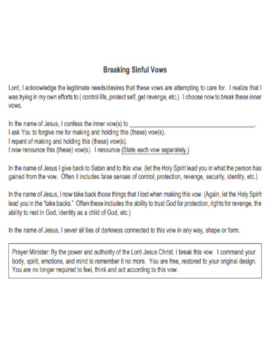 Breaking Sinful Vows