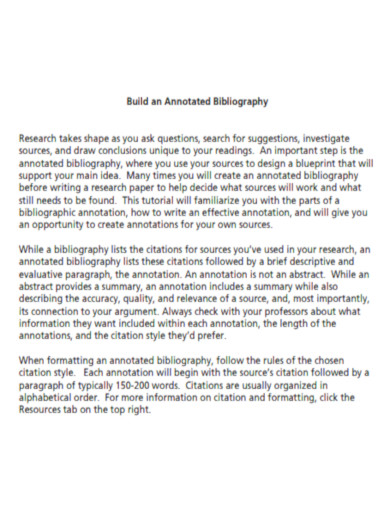Build an Annotated Bibliography