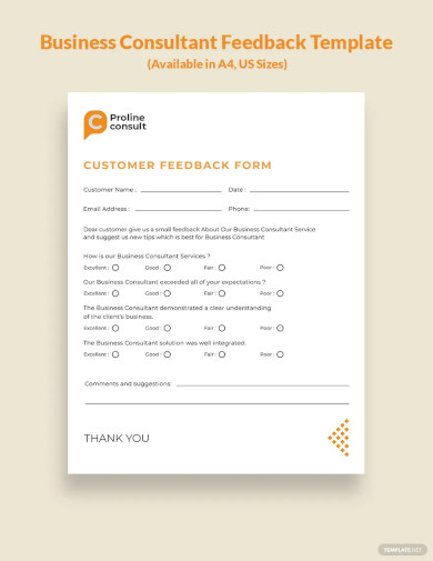 Business Consultant Feedback Form Template