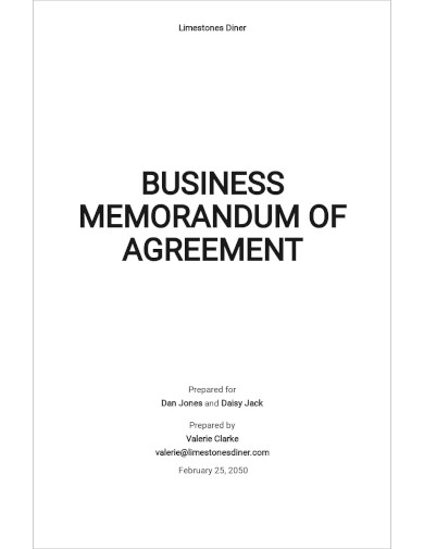 Business Memorandum of Agreement Template