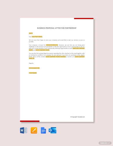 Business Proposal Letter for Partnership Template