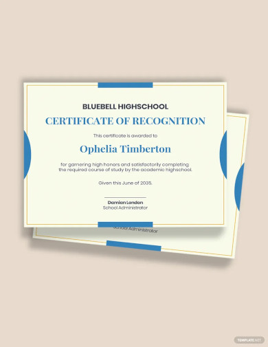 Certificate of High School Completion Template
