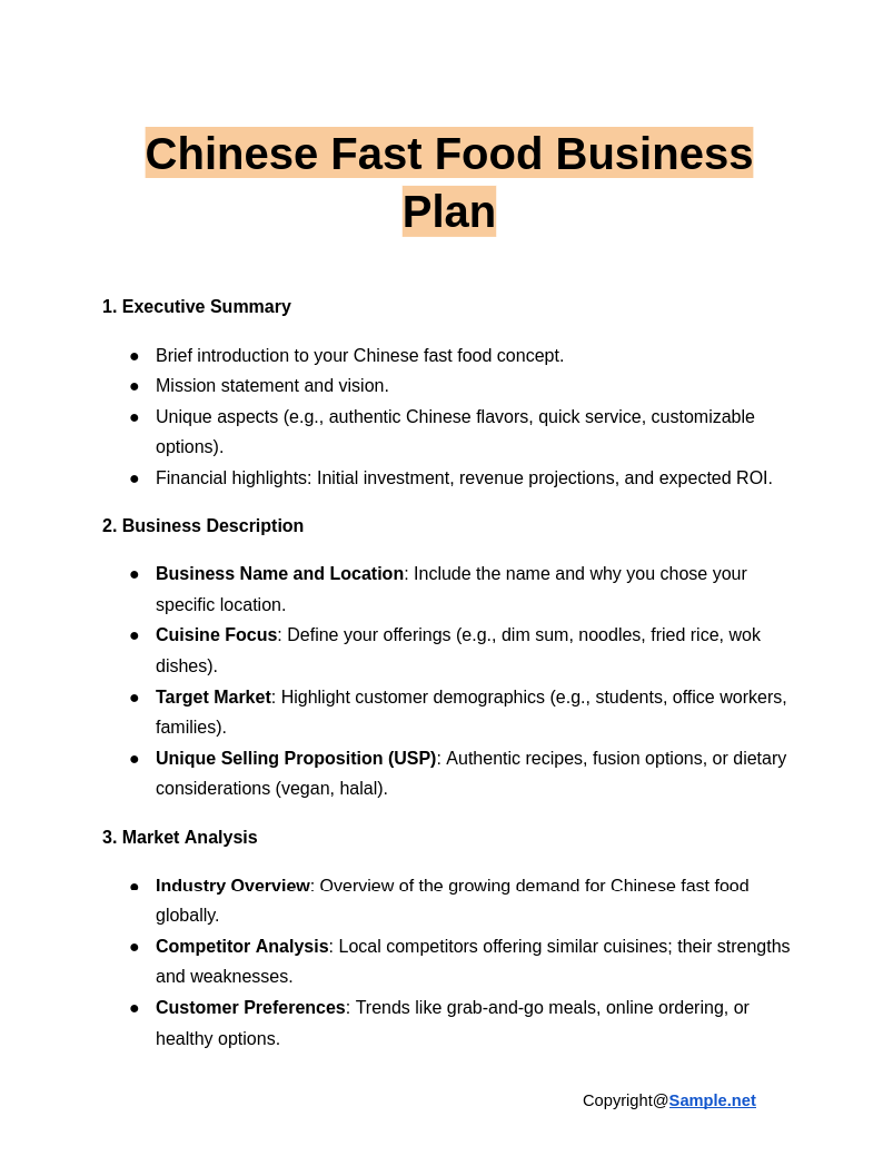 Chinese Fast Food Business Plan Google Docs 01 16 2025 11 15 AM