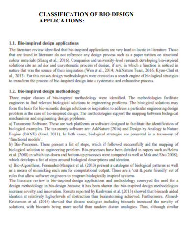 Classification of Bio Design Application