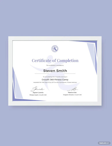Completion of Training Certificate Template