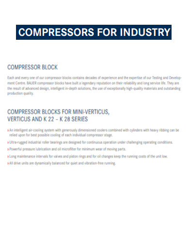 Compressor for Industry