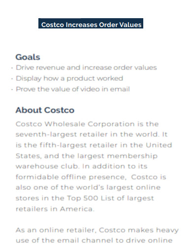 Costco Increases Order Values