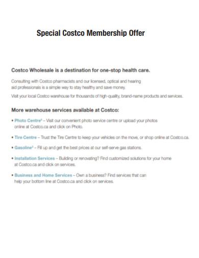 Costco Membership Offer