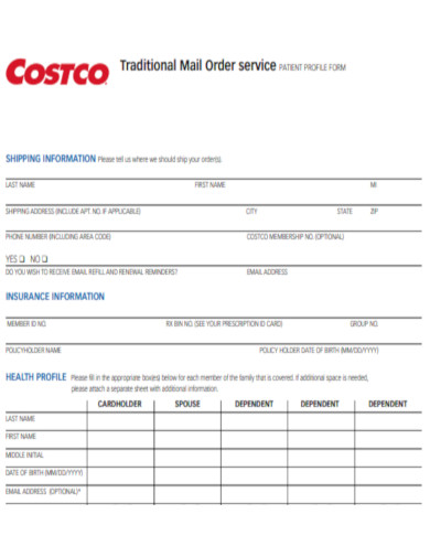 Costco Traditional Mail Order service