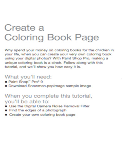 Create a Coloring Book Page