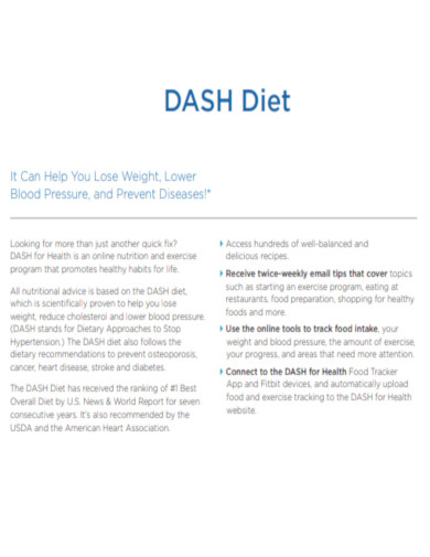 DASH Diet to prevent Disease