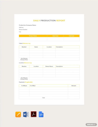 Daily Production Report Template