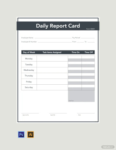 Daily Report Card Template