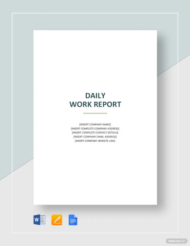 Daily Work Report Template