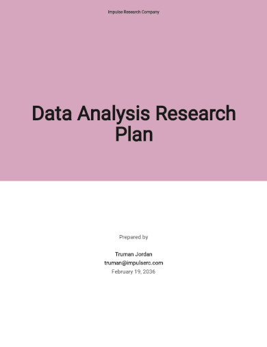 Data Analysis Research Plan Template