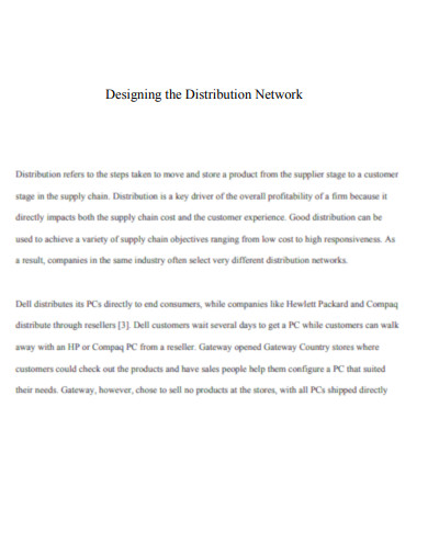 Designing the Distribution Network