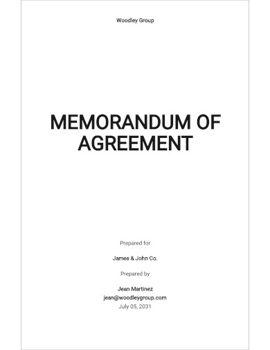 Draft Memorandum Of Agreement Template