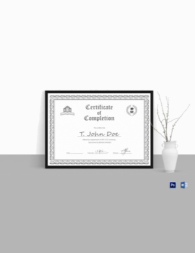 EPS Certificate of Completion Template