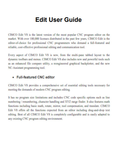 Edit User Guide