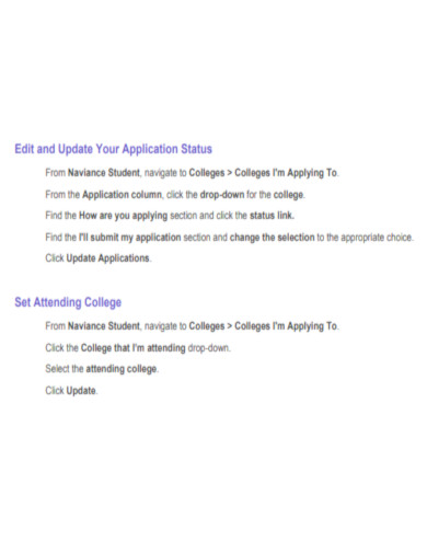 Edit and Update Your Application Status